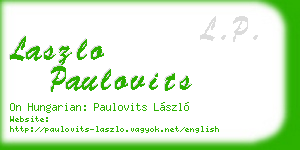 laszlo paulovits business card
