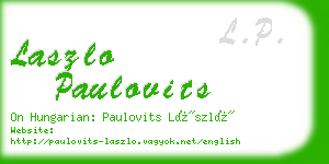 laszlo paulovits business card